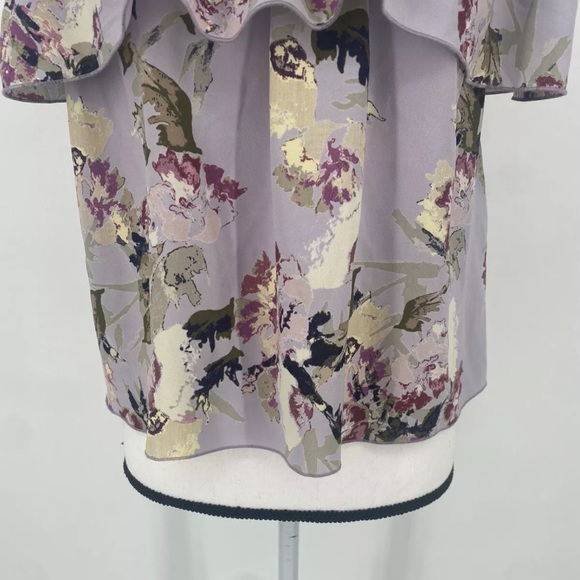 Wilfred Aritzia Promener Floral Off Shoulder Blouse Silk Trim Size Small - Picture 2 of 11